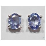 Tanzanite and Silver Earrings Sterling Silver