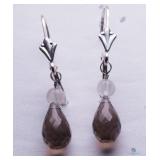 Smokey Quartz and Silver Earrings Sterling Silver