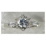 Silver Cubic Zirconia Ring Sterling Silver Cubic