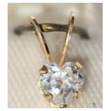 14k Gold and CZ Pendant 14K Yellow Gold Cubic