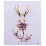 10ct Gold and CZ Pendant 10kt Yellow Cubic