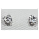 14k White Gold CZ Earrings 14K White Gold Cubic