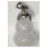 Heartshaped Pendant St. Silver White Topaz