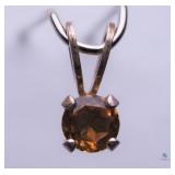 St. Silver Citrine Pendant Sterling Silver