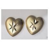 Heart Shaped Earrings 10k Yellow Gold 10kt Yellow