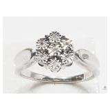 Diamond Ring St. Silver Sterling Silver Size 7
