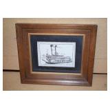 Signed Luttrell Drawing -Steamboat