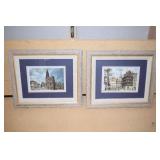 (2) Water Color Prints Strasburg Cathedral, and St