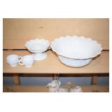 White Punch Bowl Set