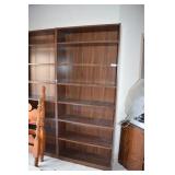 3 Dark wood bookcases
