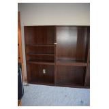 2 bookcases dark wood