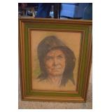 Charcoal rubbing of woman