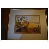 Watercolor - Farm scene, by - B. Caldwell