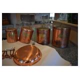 Copper storage and pans