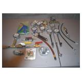 Lot of Air Pressure Gauges, Valves, fittings and m