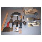 Lot of Painting Brushes and Plastering Tools