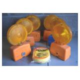 Lot of 6 Barricade Flashing Lights