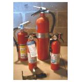 Lot of 4 Assorted Fire Extinguishers