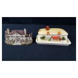 Butter Dish and American Home Village Building