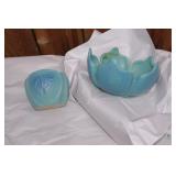 Van Briggle Ming Blue Butterfly Bowl and Lotus Flo