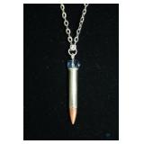 Swarovski Crystal  Nickel Bullet Necklace- Blue