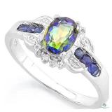 Ocean Mystic Gemstone & Sapphire Ring