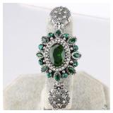 Emerald 18K Gold Plated German Silver Bracelet