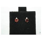 Garnet Heart Earrings 10k