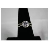 Diamond - 925 Sterling Silver Halo Ring