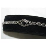 Retro Bracelet Onyx 18K Gold Plated German Silver