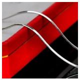 White Gold Plated over Sterling Silver 20" Snake