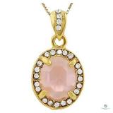 Pink Sapphire and Diamond Pendant