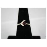 Magnificent ! 2/5 carat garnet & diamond 925 sterl