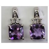 St. Sil Amethyst Diamond Earrings