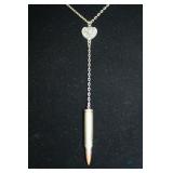 Silver Heart and Nickel Bullet Necklace