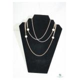 Pearl and Gold Necklace Triple Strand