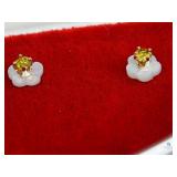 14KT Diamond Pearl Earrings