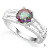 Mystic Gemstone and Diamond Ring