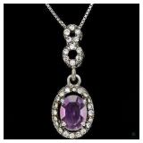 Pink Sapphire and Diamond Pendant
