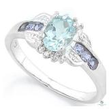 Aquamarine & Tanzanite Ring