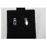 Tanzanite & Diamond Sterling Earrings
