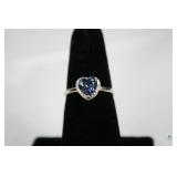 Violet Mystic Gemstone & Diamond Silver Ring