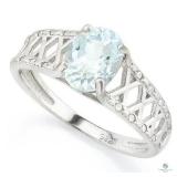 Aquamarine & Diamond Ring