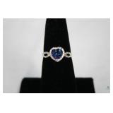 Violet Mystic Gemstone & Diamond Silver Ring