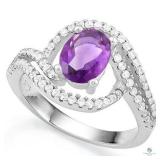 Amethyst & Diamond 1.10ct Ring