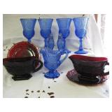 Lot of Avon Cape Cod and Fostoria Glassware