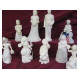 Lot of 9 Avon Bottles - White Statues