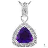Amethyst and Diamond Pendant