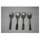 Lot of Four Vintage Wallace Brothers Teaspoons
