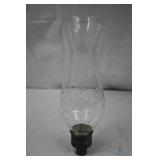 Etched Hurricane Lamp Shade with Gorham Sterling S